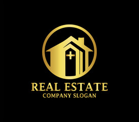 Luxury Real Estate Logo Design Vector Template
