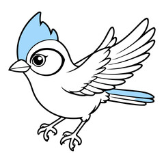 Cute vector illustration of a Bluejay for toddlers' playful adventures