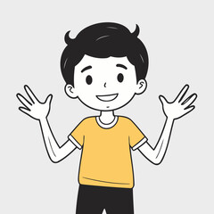 Vector illustration of a sweet Character for youngsters' imaginative journeys