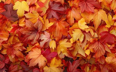 Vibrant autumn leaves, a rich tapestry of reds, oranges, and yellows.