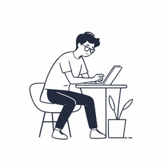 Cute Person for young readers' picture book vector illustration