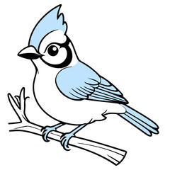 Cute BlueJay vector illustration for preschoolers' learning moments