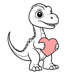 Vector illustration of a lovable Velociraptor for children's picture books