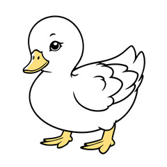 Cute Duck for children's literature vector illustration