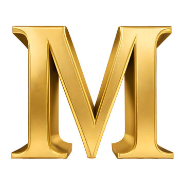 3d golden letter m