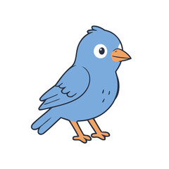 Cute Bird for children's literature vector illustration