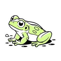 Cute Frog vector illustration for kids story book