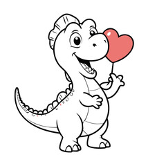 Vector illustration of a charming Spinosaurus for toddlers' learning adventures