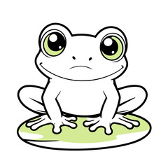 Vector illustration of a cute Frog for kids books