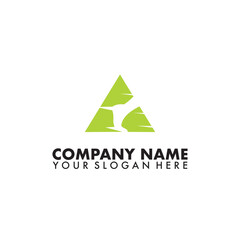Simple Abstract Triangle with running foot Logo Design