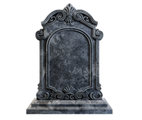Blank tombstone isolated on transparent background