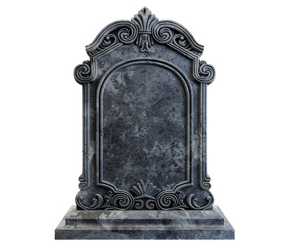Blank tombstone isolated on transparent background