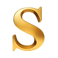 Golden 3d letter s