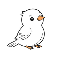 Cute vector illustration of a Bird for children story book