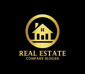 Luxury Real Estate Logo Design Vector Template

