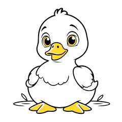 Vector illustration of a cute Duck for children story book