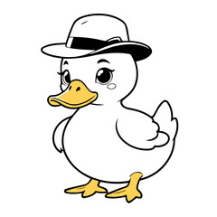 Cute Duck vector illustration for kids' adventure tales