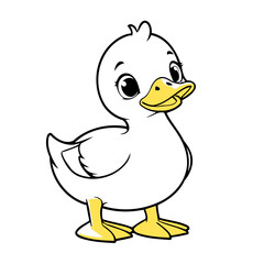 Cute Duck vector illustration of a for toddlers books