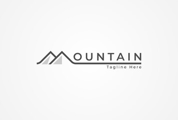 Mountain logotype, letter M with mountain  combination, usable for brand and company logos, logo design template element, vector illustration
