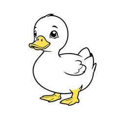 Cute vector illustration of a Duck for children book