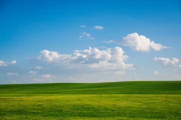 Blue sky and white clouds prairie