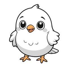 Cute vector illustration of a Bird for children story book