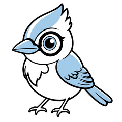 Cute vector illustration of a BlueJay for children's bedtime stories