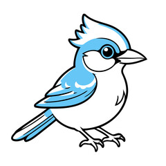 Cute Bluejay for children's bedtime stories vector illustration