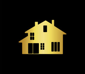 Luxury House Logo Template With Gold Colour