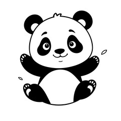Cute Panda for toddlers books vector illustration