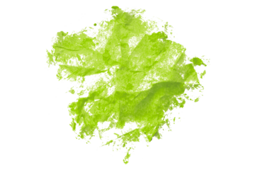 Shiny green brush watercolor painting isolated on transparent background. watercolor png