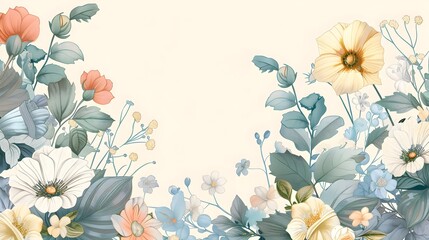 Obraz premium Vibrant and Serene Floral Bouquet in Pastel Tones Decorating a Peaceful Garden Setting