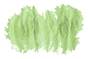 Shiny green brush watercolor painting isolated on transparent background. watercolor png