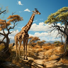 Obraz premium giraffe in the savannah