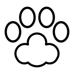 cat paw icon, cat paw design element