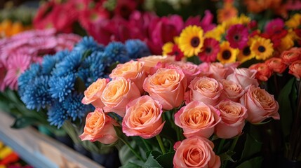 Colorful Flowers Arranged on Table