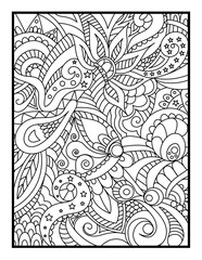 Flower Swirl Mandala. Vintage decorative elements. Oriental pattern, floral illustration. Relaxing Coloring pages. Intricate and Relaxing Patterns for Mindful Art Therapy and Stress Relief.