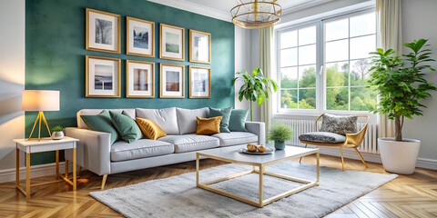 Modern living room in Scandinavian style
