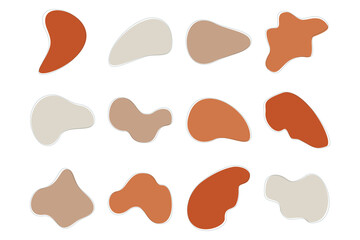 Blobs Abstract Fluid Shapes Color Full pictogram symbol visual illustration Set