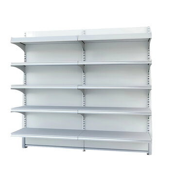 empty shelf with shelves isoleted on white