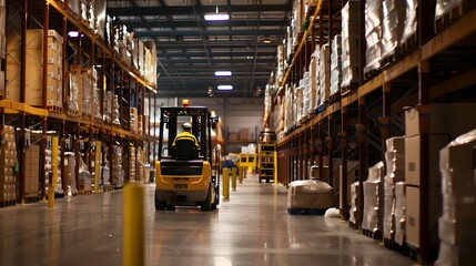 Forklift Accident Disrupts Warehouse Challenging Efficiency and Inventory Management description This image showcases the aftermath of a forklift