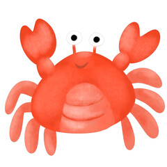 cartoon crab , red crab in the summer beach  © Krataetiya