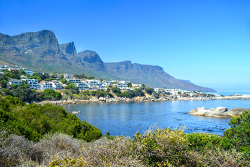 View of shoreline near Camps Bay in Cape Town South Africa