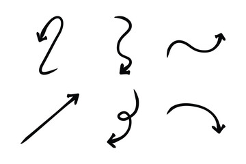 Obraz premium Abstract Arrow Direction Shape Curved Line Pictogram Symbol Visual Illustration Set