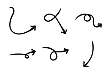 Abstract Arrow Direction Shape Curved Line Pictogram Symbol Visual Illustration Set