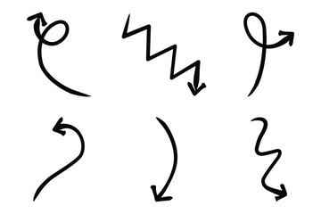 Abstract Arrow Direction Shape Curved Line Pictogram Symbol Visual Illustration Set