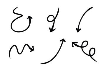 Abstract Arrow Direction Shape Curved Line Pictogram Symbol Visual Illustration Set