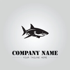Shark silhouette illustration design for company logo vector image on the white background