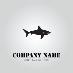 Shark silhouette illustration design for company logo vector image on the white background