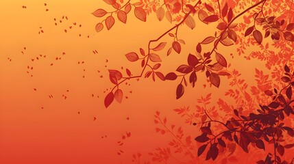 Vibrant Autumn Leaves Dancing in Warm Sunlight Cascading Foliage Embracing a Tranquil Natural Backdrop